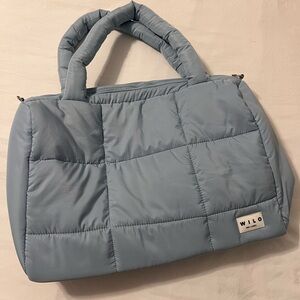 Wilo the label puffer tote bag
